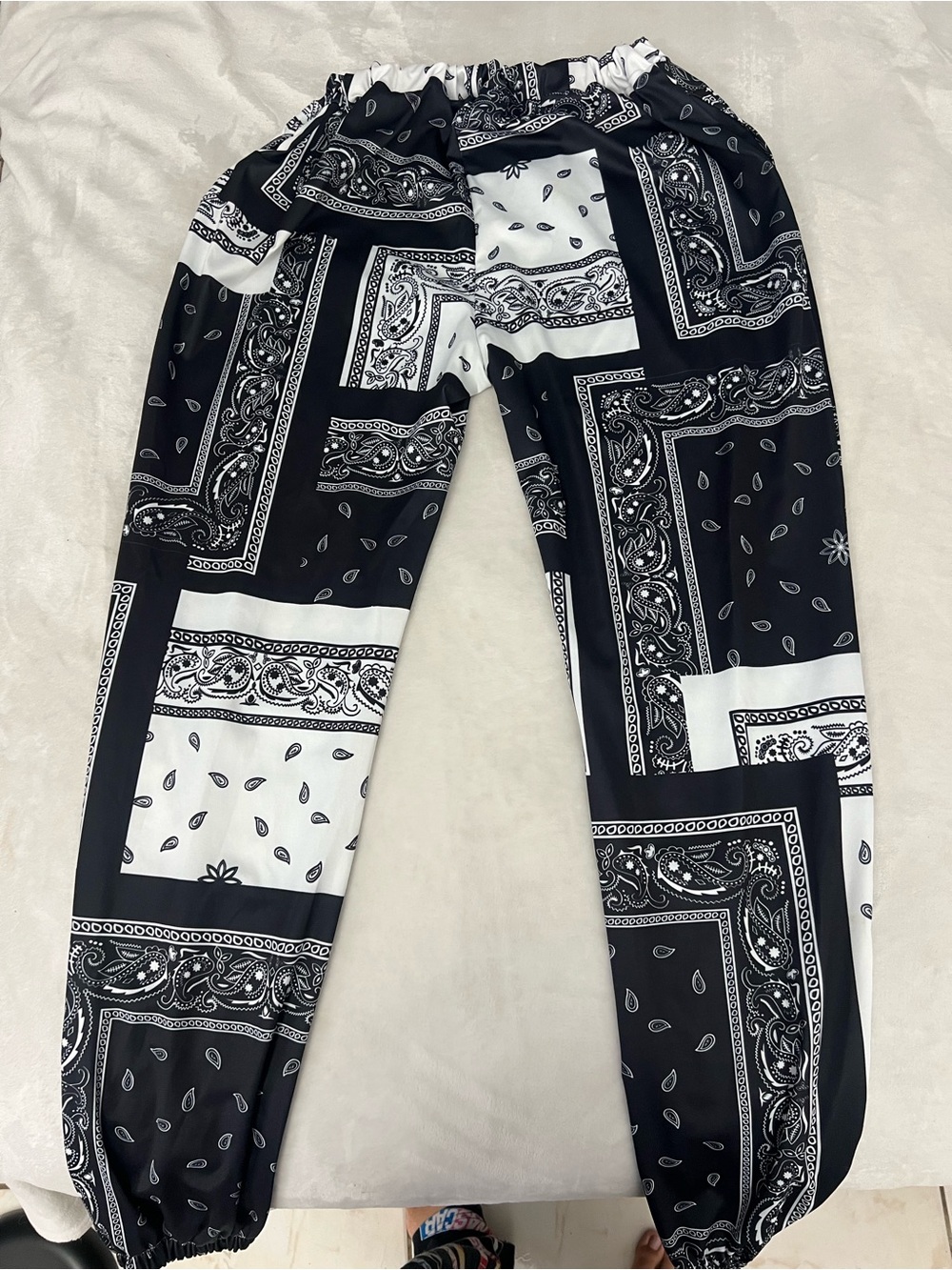 Black & White Bandana Print Jogger Pants